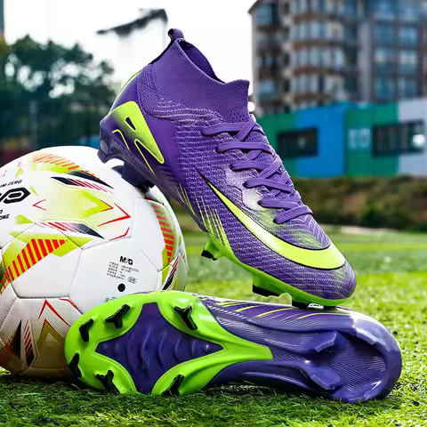 Football Shoes Men Outdoor Cleats Society Training Soccer Shoes Top Quality Long Spikes TF/FG Sneaker Ultralight Football Boots