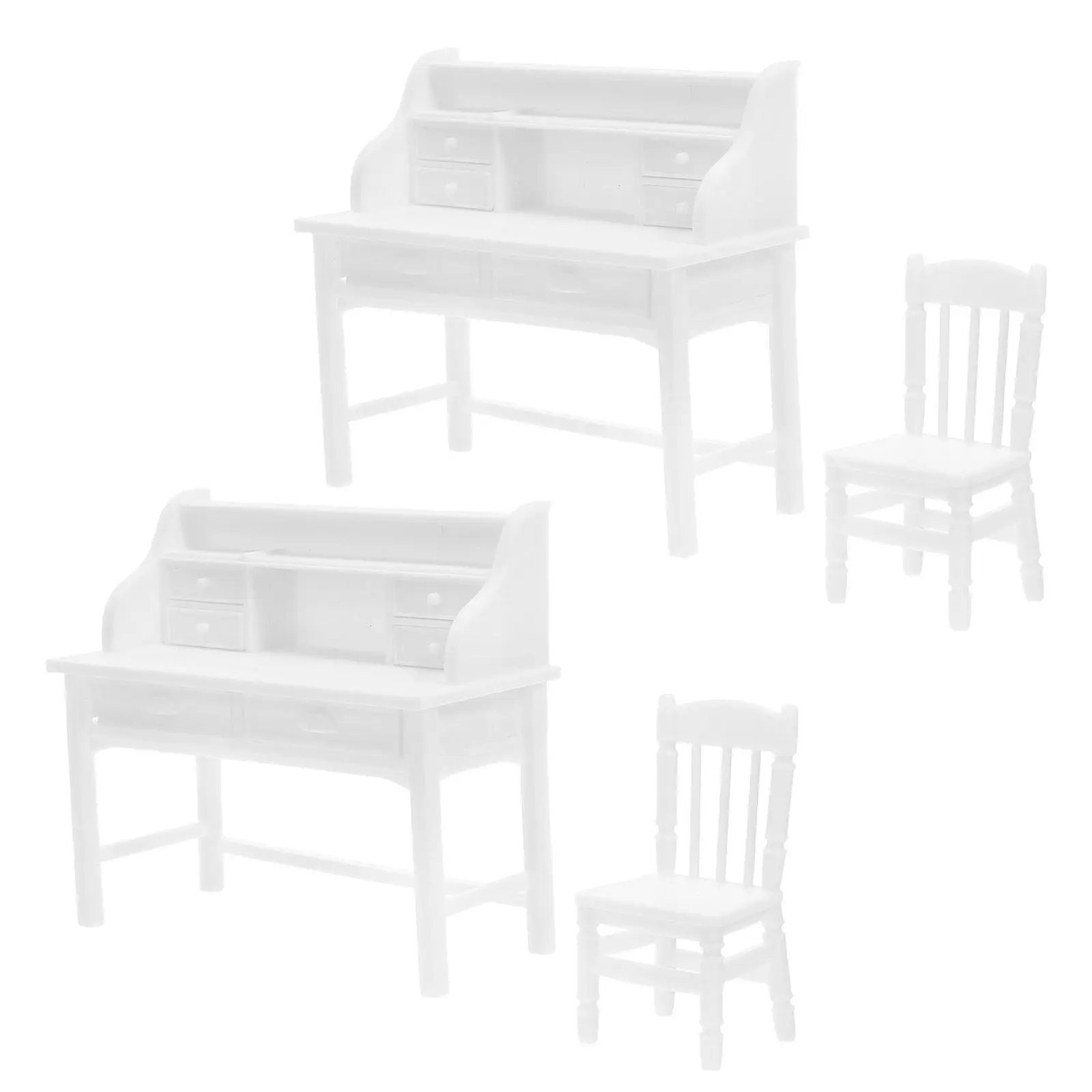 

2 комплекта детских игровых столов: миниатюрный письменный стол с функциональными ящиками для ролевых игр, создания сцен, домашнего обучения и путешествий