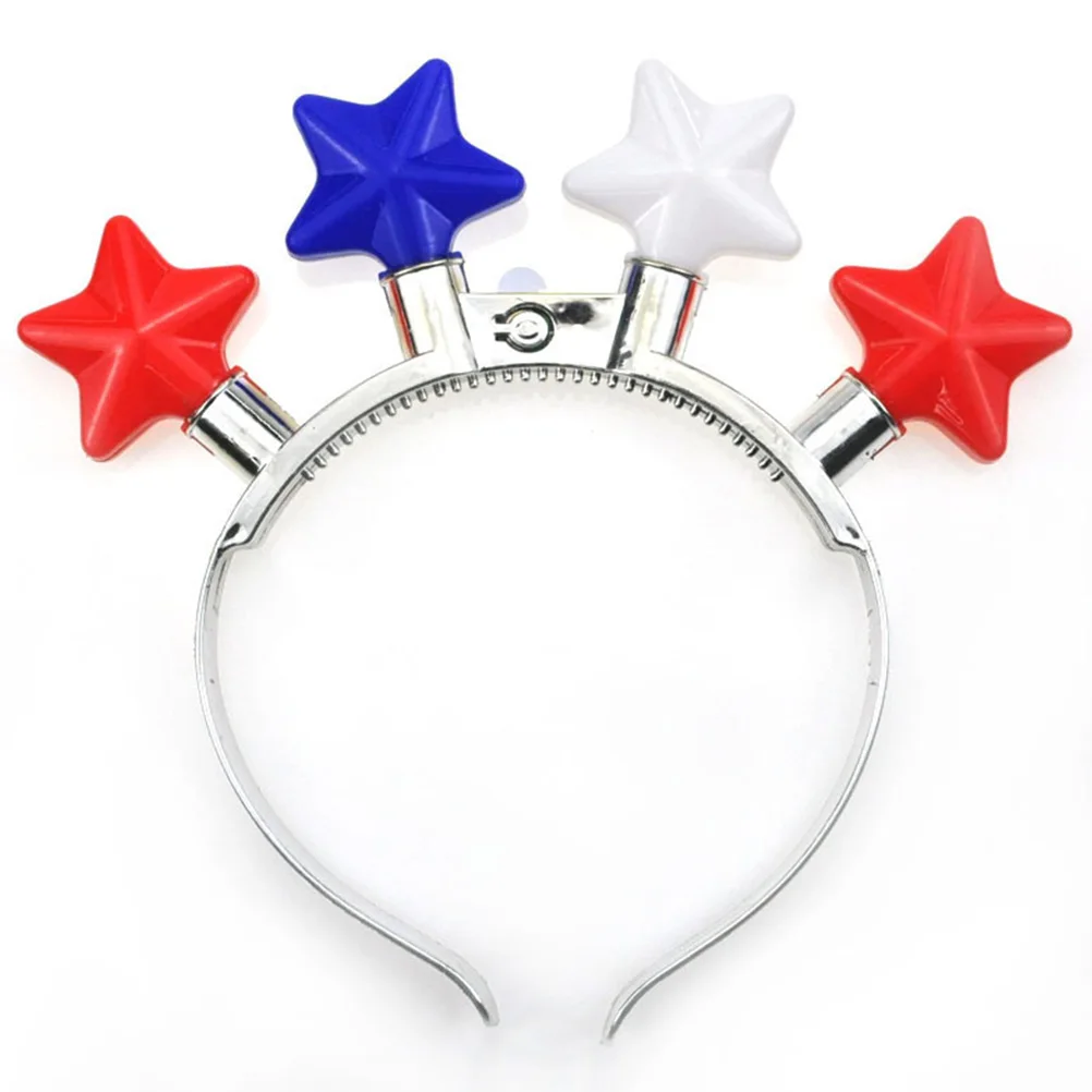 

4 Pcs Luminous Hair Hoops ABS Independence Day Party Costume Headb s Girls Accessories Star Design Glow Long Lasting Durable
