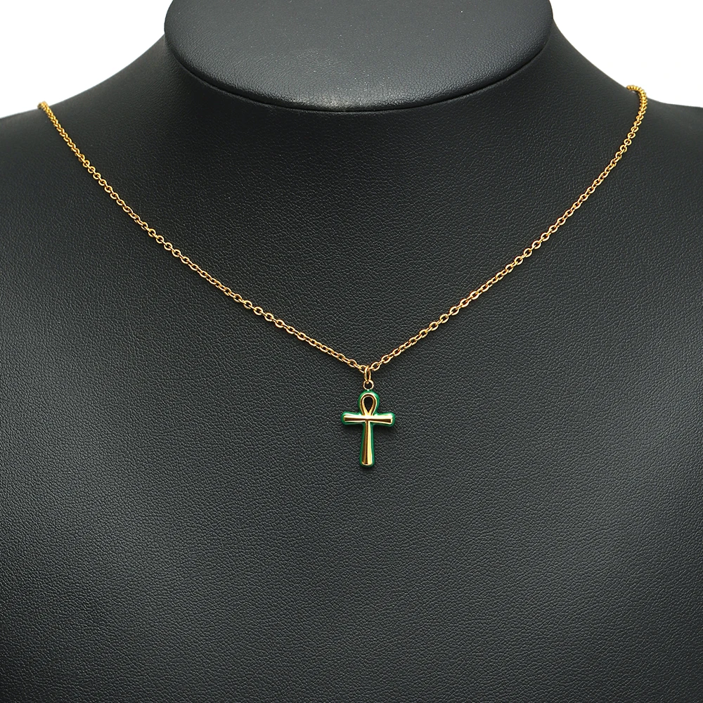 5 Stück Edelstahl-Kreuzanhänger mit Emaille, religiöse Charms für DIY-Schmuckherstellung von Halsketten, Ohrringen und Armbändern. – Detail 4