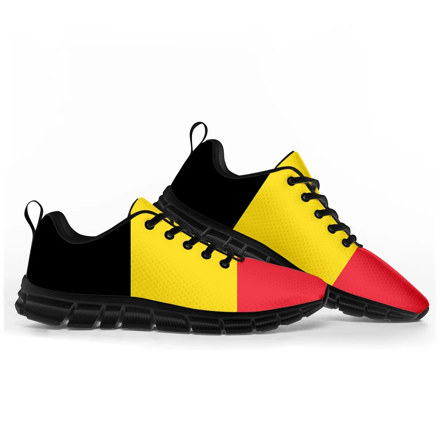 Zapatos deportivos con bandera belga para hombre, mujer, adolescente, niños, zapatillas de deporte belga, zapatos casuales personalizados de alta calidad para parejas