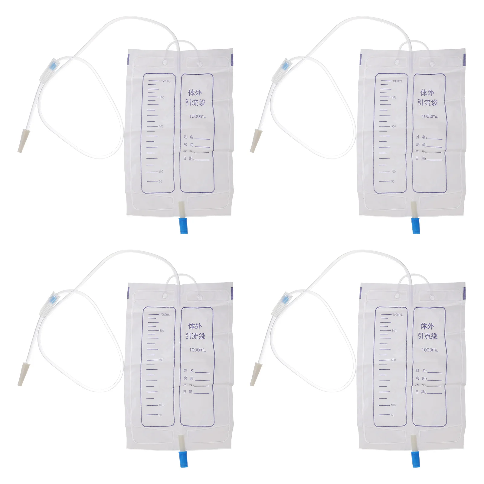 

4pcs Anti-Reflux Urine Collection Bag Premium Pvc Portable For Incontinence Patients Nursing Care Disposable Supplies