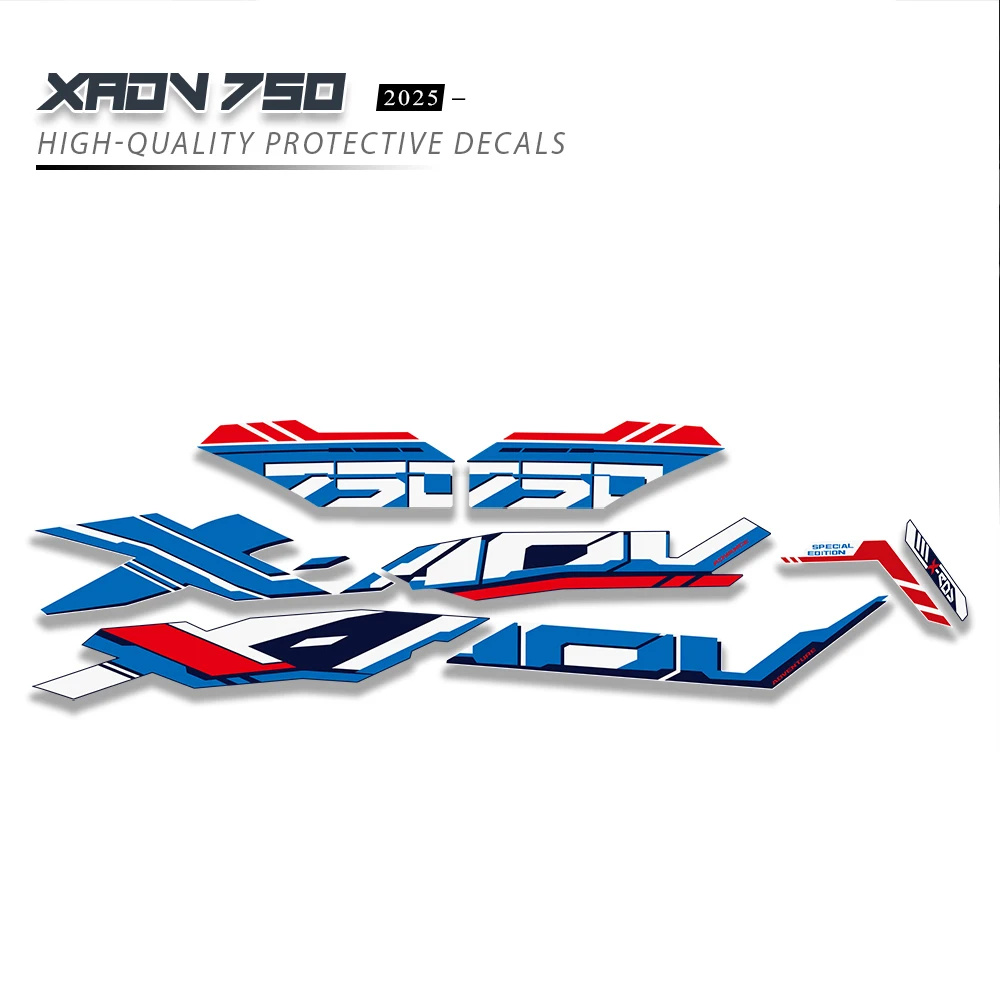 

Для XADV 750 X ADV 750 XADV 750 2025 наклейка на обтекатель мотоцикла комплект наклеек защитная глянцевая серебряная наклейка