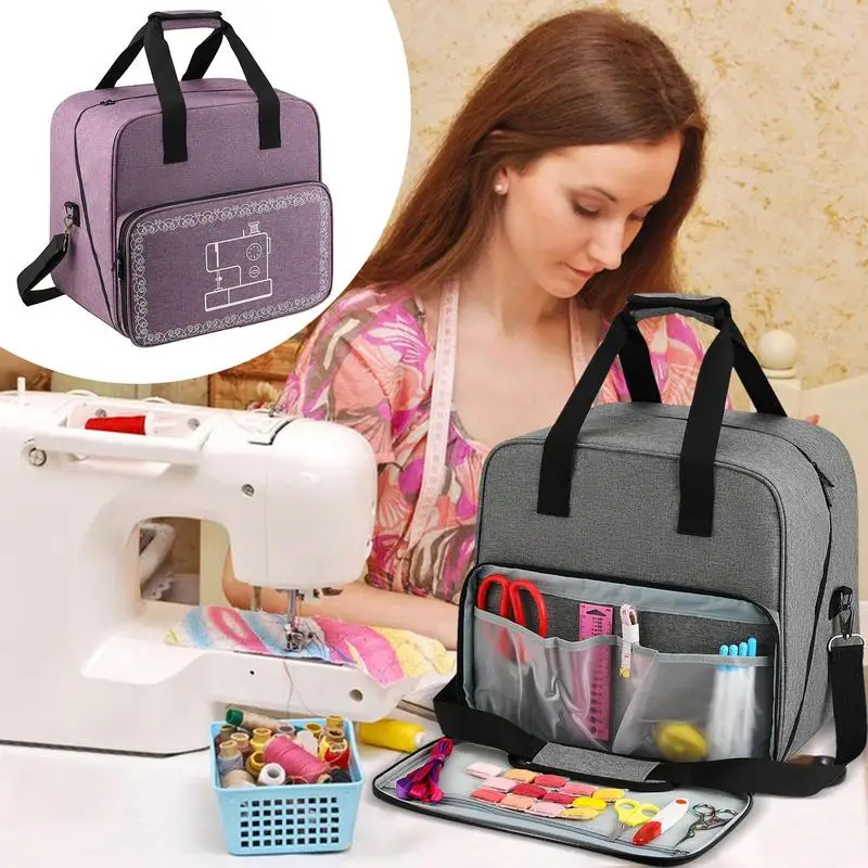 Sewing Bag Sewing Storage Case Multiple Pockets Waterproof Protective Sewing Accessories Tote Bag For Fabrics Manuals