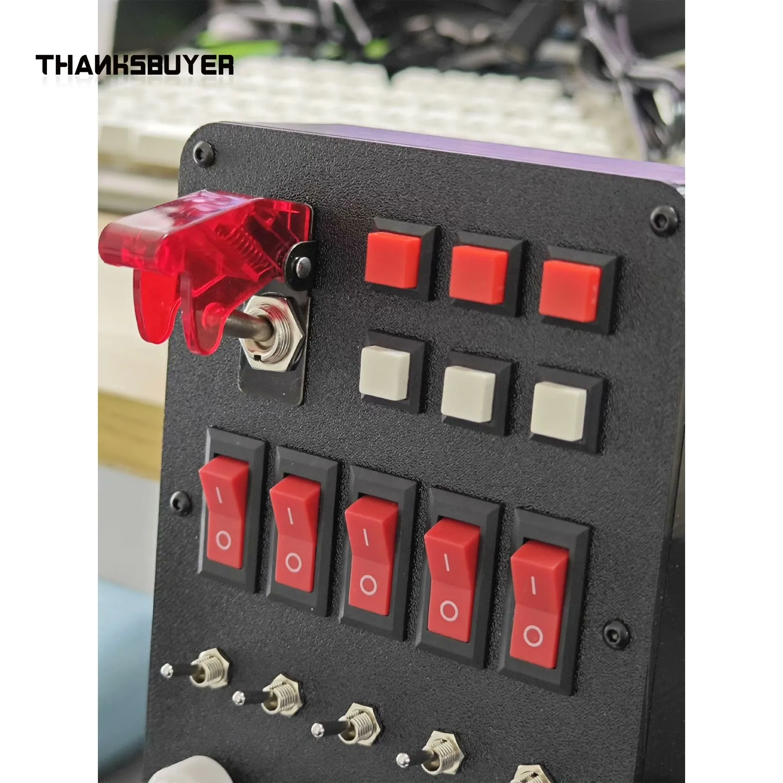 Rennspiel/Flugsimulation Zentrale Steuerbox PETG 3D-gedrucktes Gehäuse mit sechs selbstrückstellenden Tastenschaltern