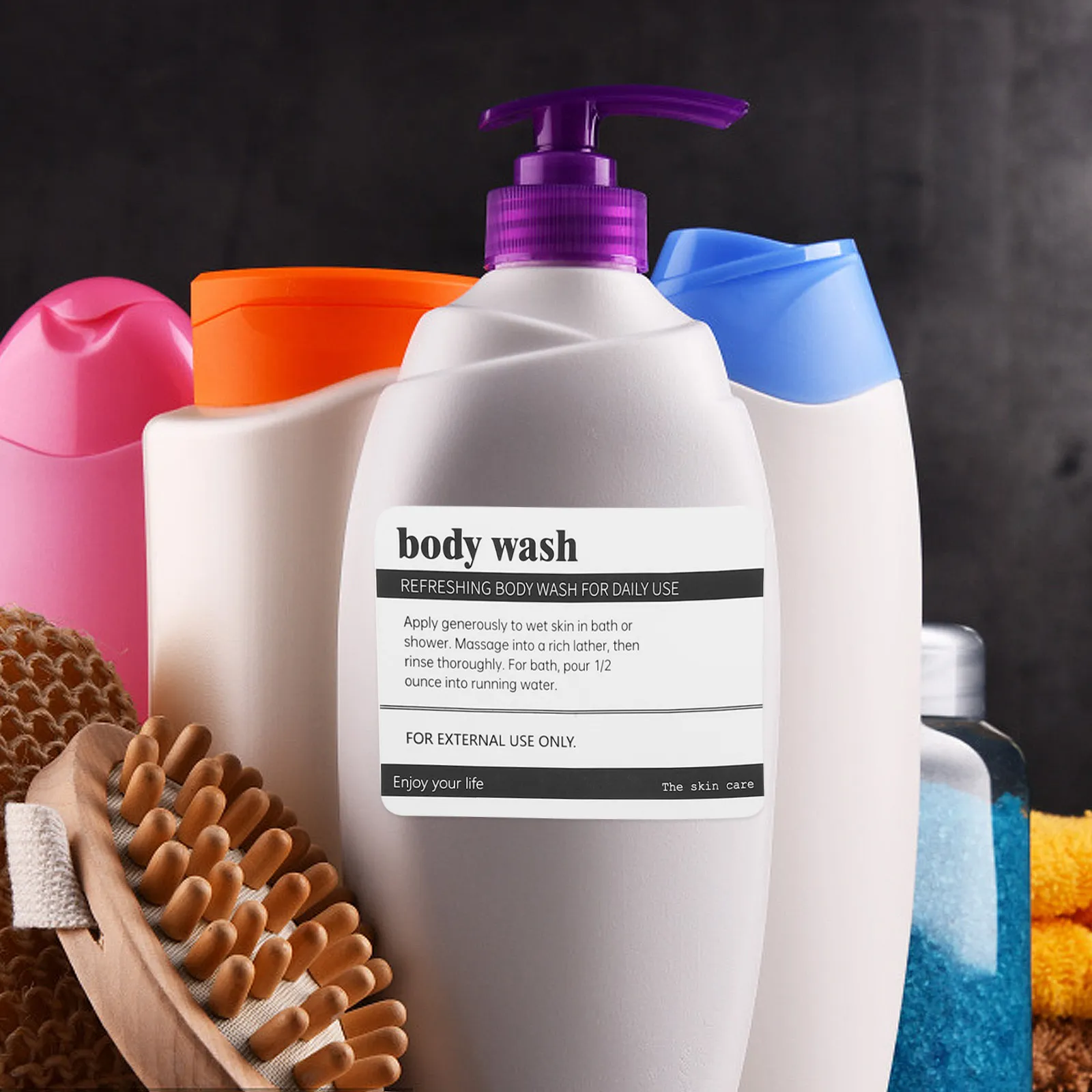 

8 Sheets Bathroom Skincare Labels Stickers Adhesive Toiletries Bottle Organizer PVC Self-Stick Clear Visible Waterproof