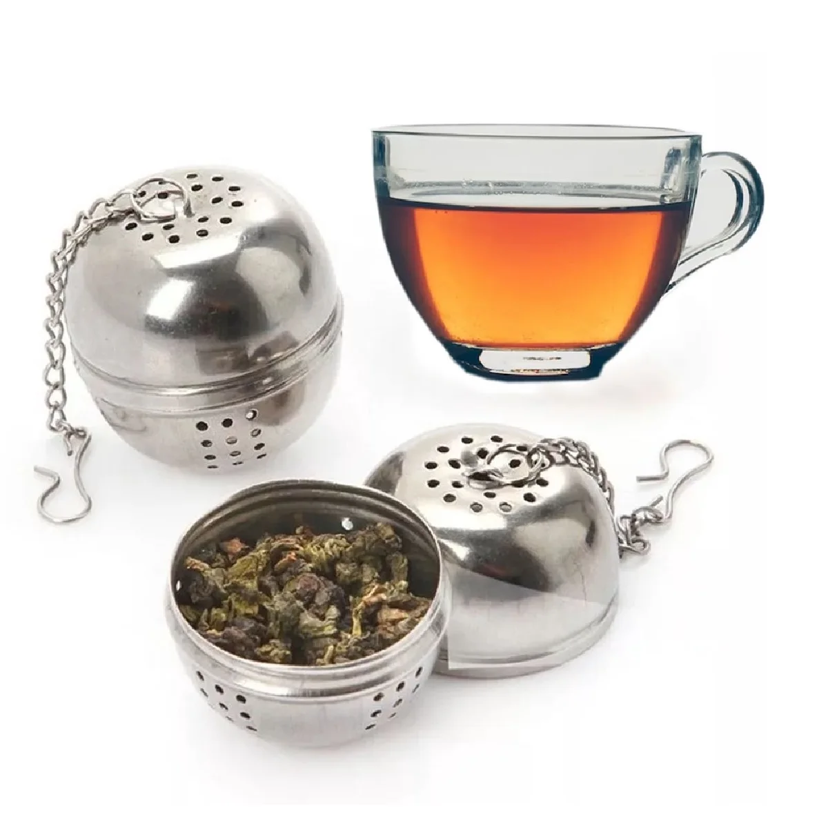 10 Cha Infuser Inox String Diffuser Sieve Chain Polle