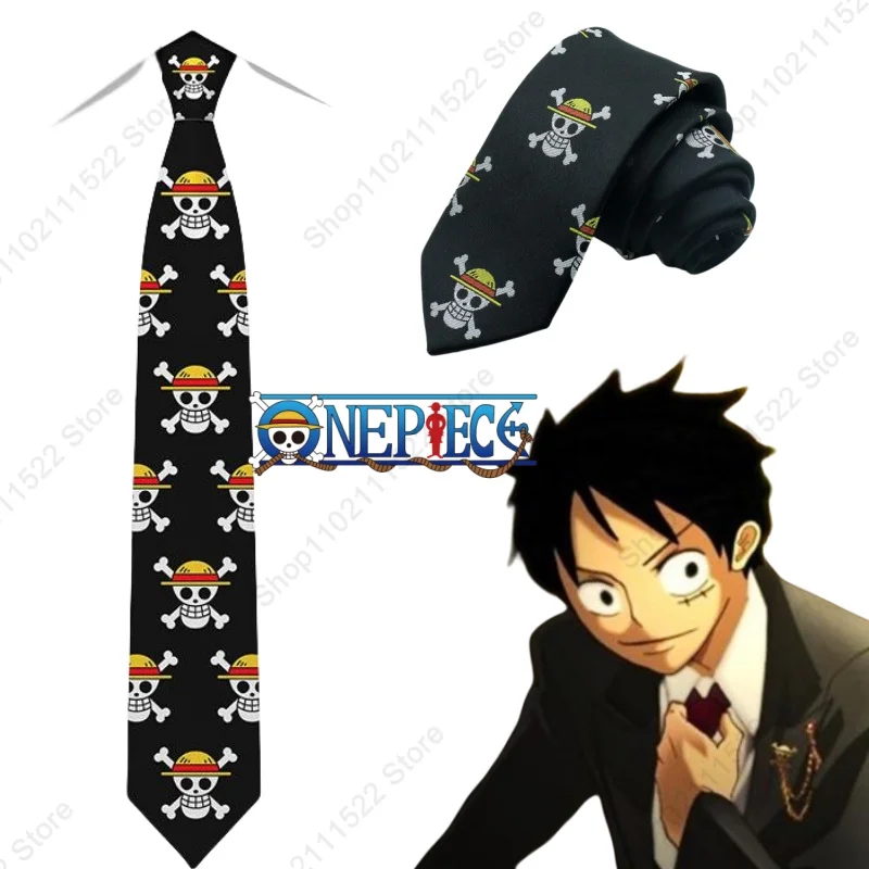 

ONE PIECE Cosplay Necktie for Men Prom Halloween Party Costume Accessories Anime Cartoon Luffy Fashion Shirt Uniform Tie Gifts