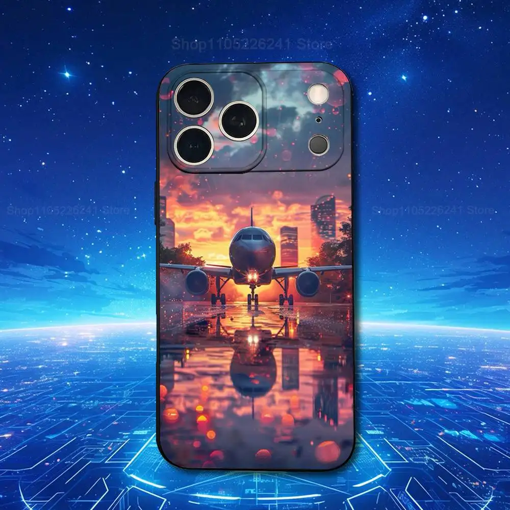 Чехол Fly Art Cartoon Plane для iPhone 11,12,15,14,13,16,17,Plus,Pro Max,XS,XR,SE,Mini,8,7,мягкий силиконовый черный чехол