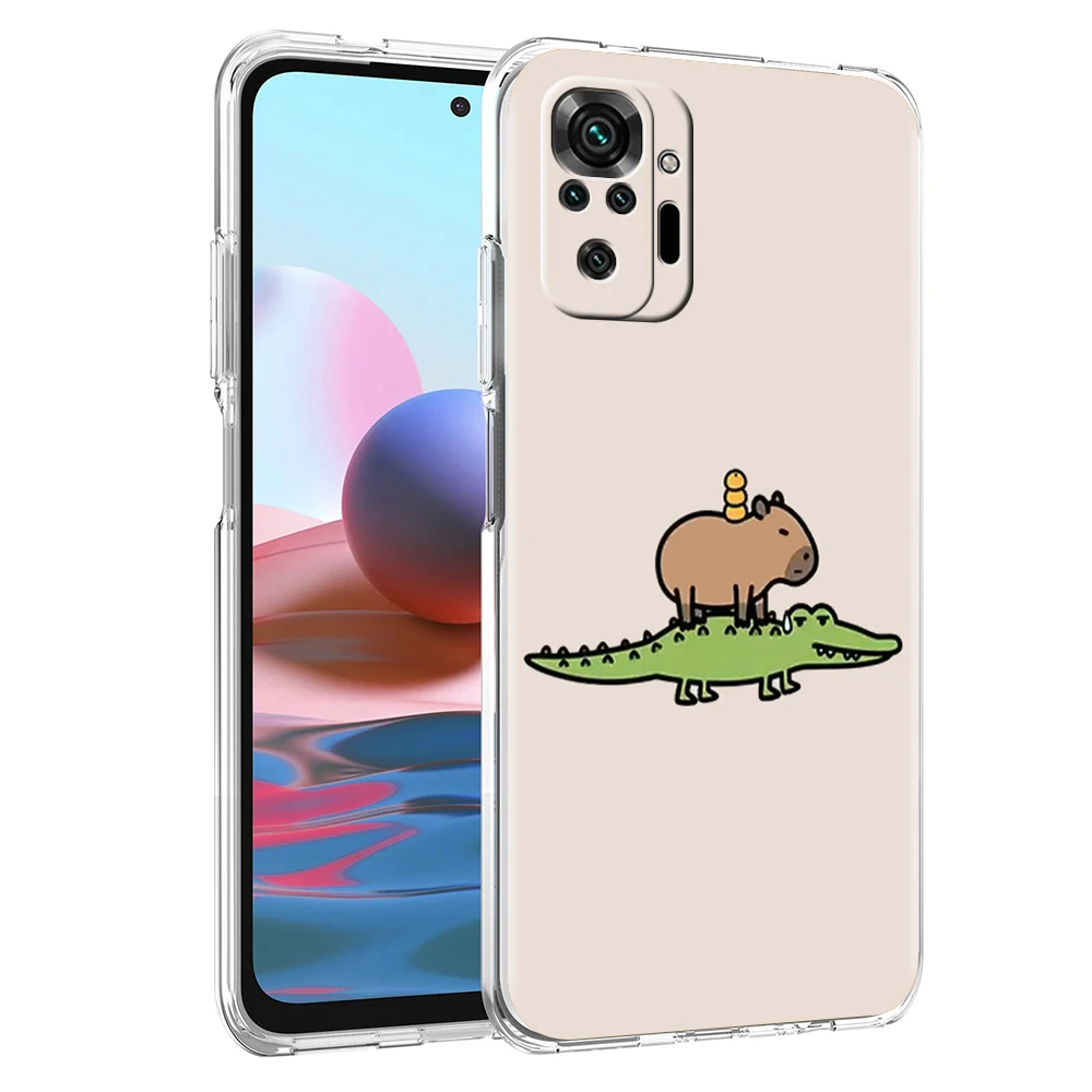 Cute Capybara Phone Case For Xiaomi Redmi Note 14 13 12 5G 9S 9 10 11 Pro Plus 4G 9T 14C 13C 12C 10C 9C 9A Clear Cover