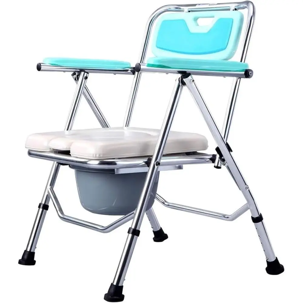 3-in-1 Premium Padded Medical Toilet Chair with Non-Slip Arms for Elderly, Ideal for Bedside, Shower, and Daily Use