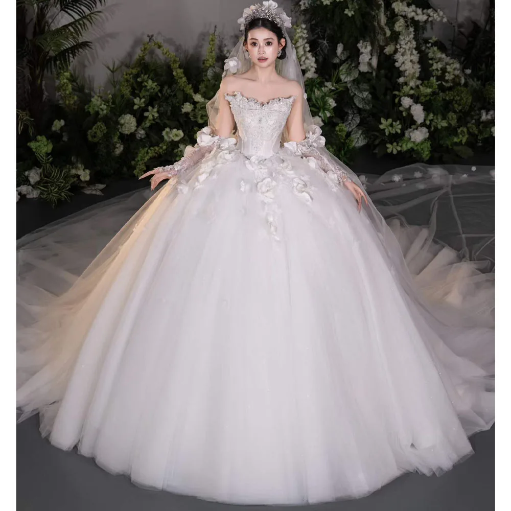 

Luxury Sweetheart Princess Style Wedding Dress With Appliques Customizable Elegant Bridal Gown