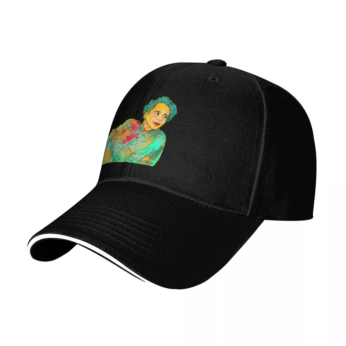 Hannah Arendt abstract painting pose Baseball Cap Breathable Mesh Back Adjustable Buckle Closure Moisture Wicking Quick Dry