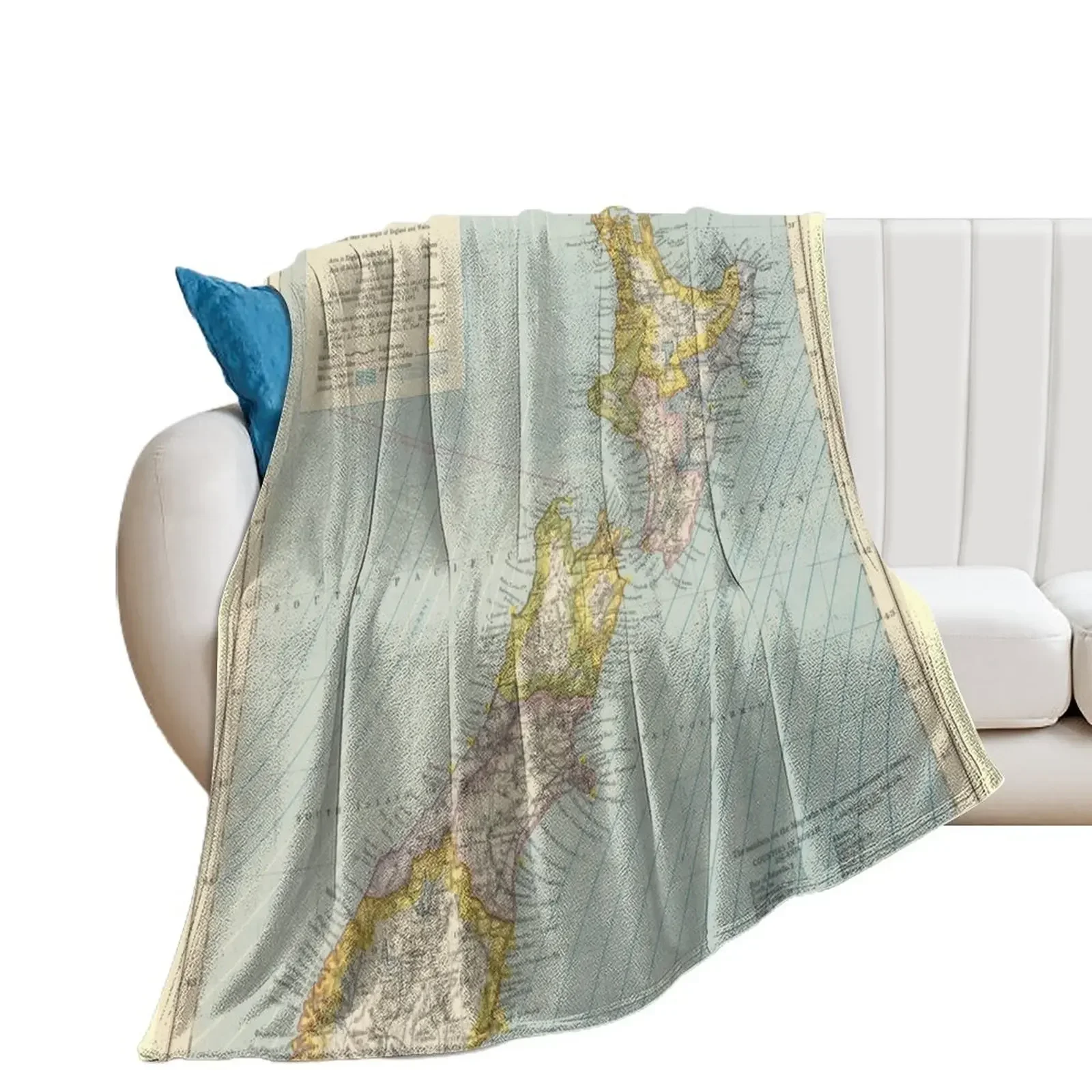 Vintage Map of New Zealand (1883) Throw Blanket Hair Comforter Heavy Softest Blankets