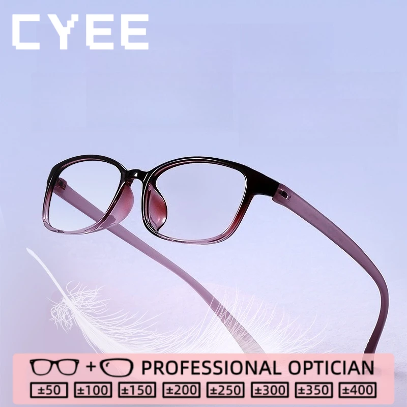 

CYEE Ultralight High-Quality Lenses Reading Glasses TR90 Anti Blue Ray Eyewear Custom Myopia Prescription Optical Eyeglasses