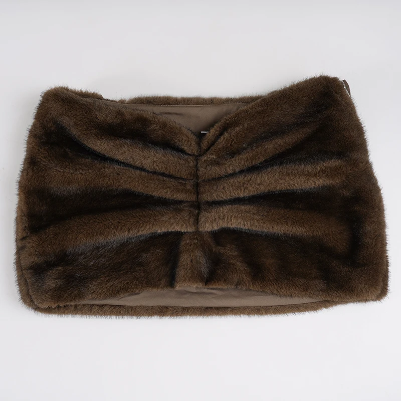 تنانير ضيقة مثيرة فروي للسيدات تنانير صغيرة دافئة مكشكشة ذات طيات ضيقة ومنخفضة الخصر 2025 ملابس شتوية للحفلات والنوادي Y2K