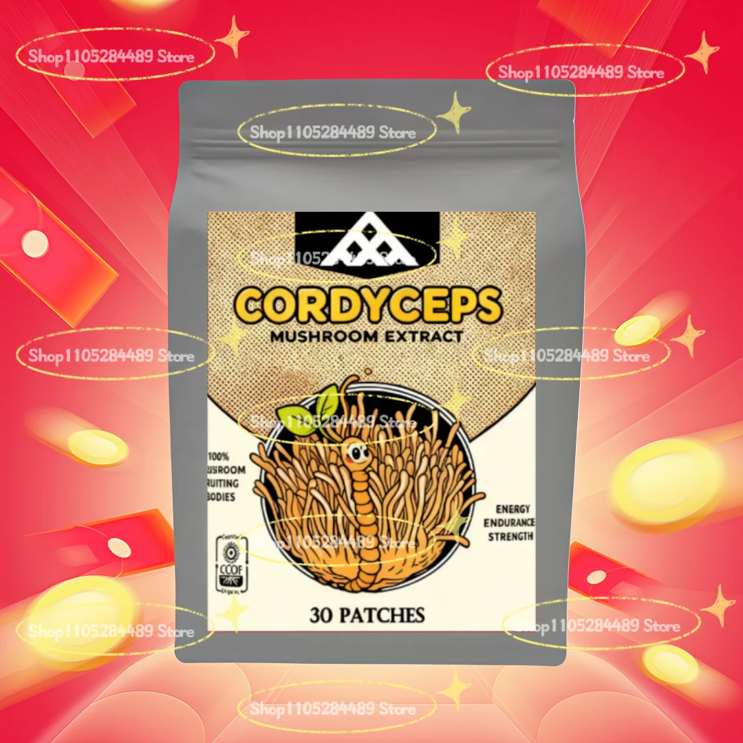 Patchs Transdermiques de Champignon Cordyceps Énergie & Endurance et Soutien Immunitaire 30 Patchs