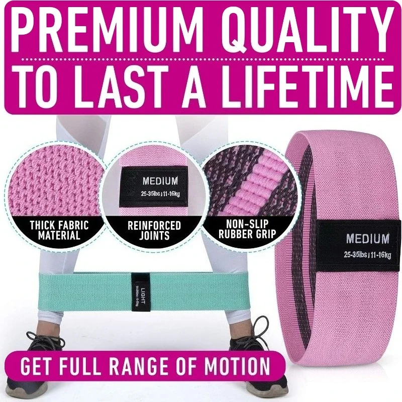 Booty Bands for Women Men Fabric Elastic Bands for Exercise, Resistance Bands for Legs for Working Out Hip Thigh Glute Bands Set S10701bfcb2b54faea930e99a4652bfcey