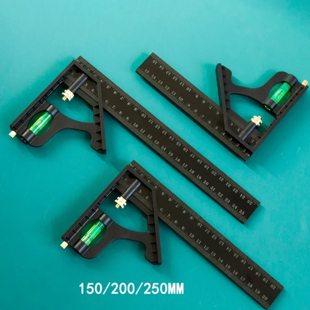 Angle Square Measuring Tools Set Precise Phenolic Plastic Aluminium Durable Adjustable Combination Spirit Level 15/20/25cm