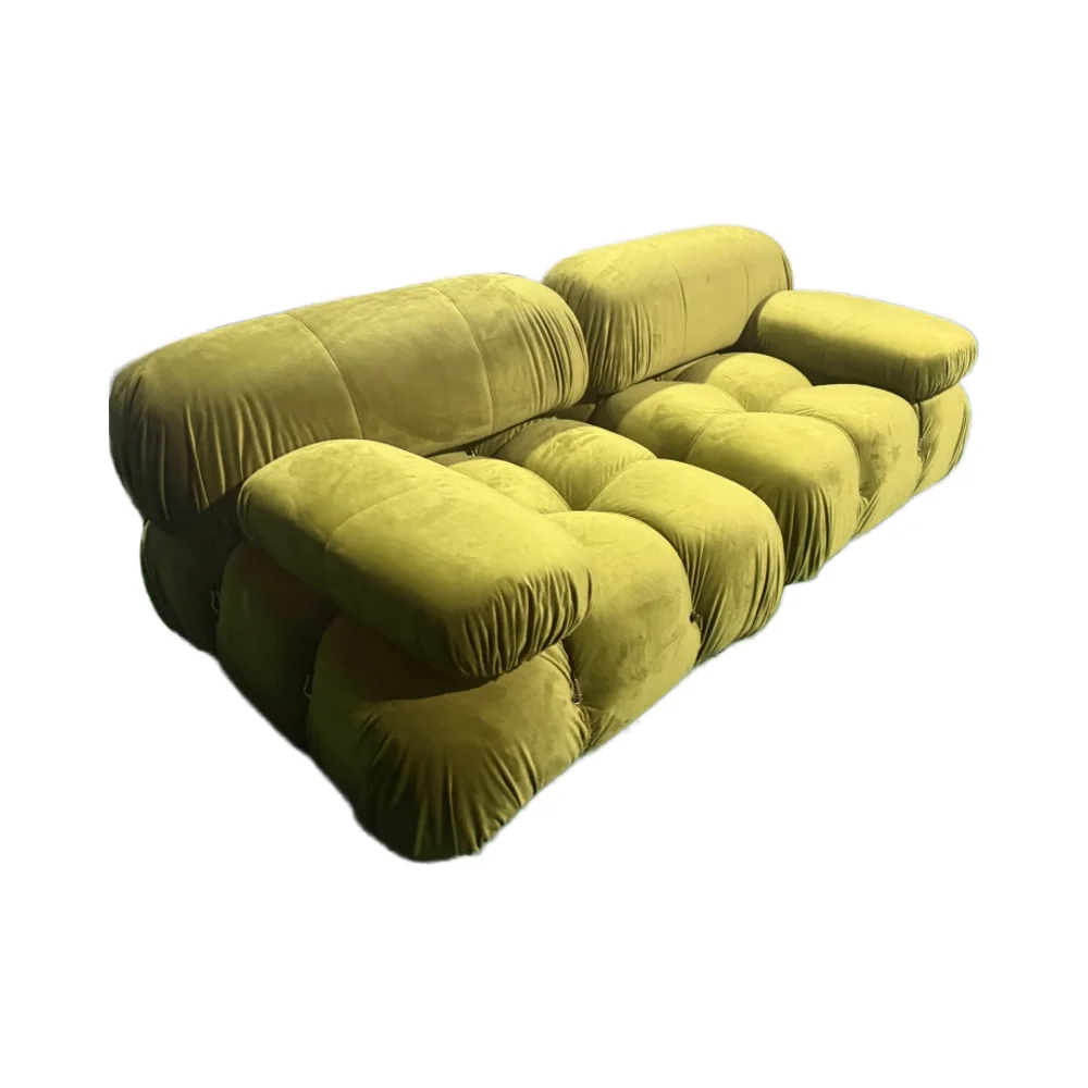 Custom Hot Sale JUPITER Extendable Modular Sectional Sofa Set Modern Velvet Fabric Tufted Hotel Use Wood Legs Foam Filled Europe