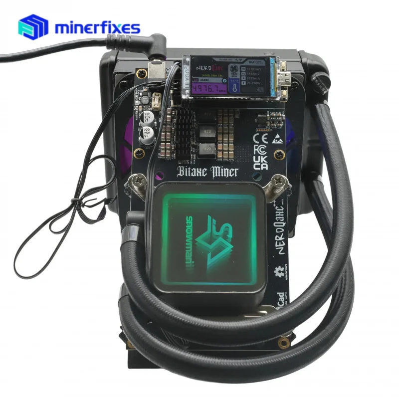 NerdQaxe++ Hydro 4.8TH/S BM1370 Ultra-Low Power SHA-256 ASIC Bitcoin Miner 68w.bitaxe Solo Miner