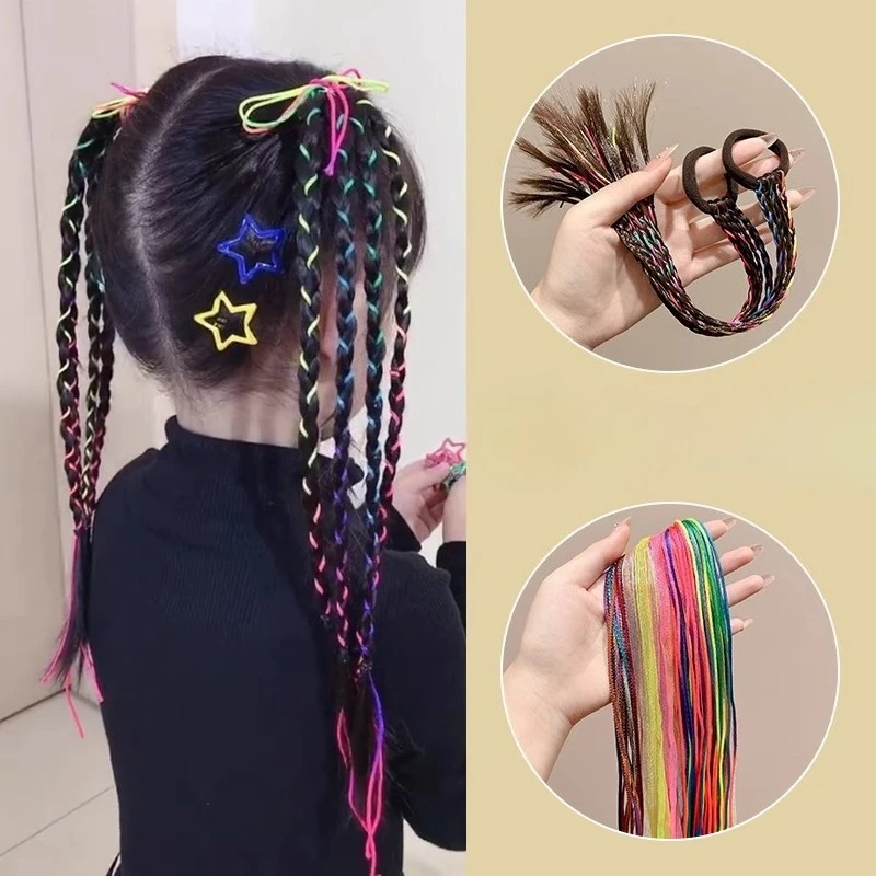 90cm Mix Colorful Hair Braids Rope Strands for Women and Girls DIY Ponytail Braiders Ladies Styling Hair Accessories