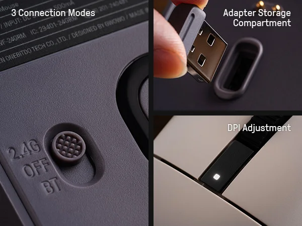 Mouse 8BitDo Retro R8 con sensore ottico PAW 3395 DPI 26K, mouse polling wireless 4K con dock di ricarica, pulsanti programmabili
