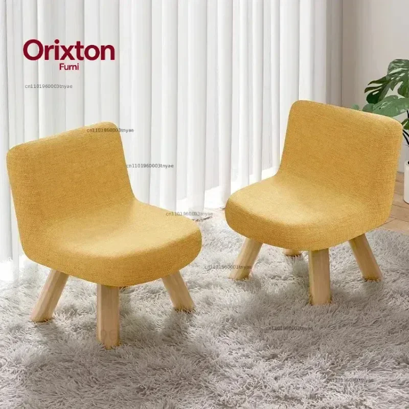 Small Compact Backrest Chair Living Room Sofa Stool Simple Doorway Shoe Changing Bench Children's Low Stool for Household Use