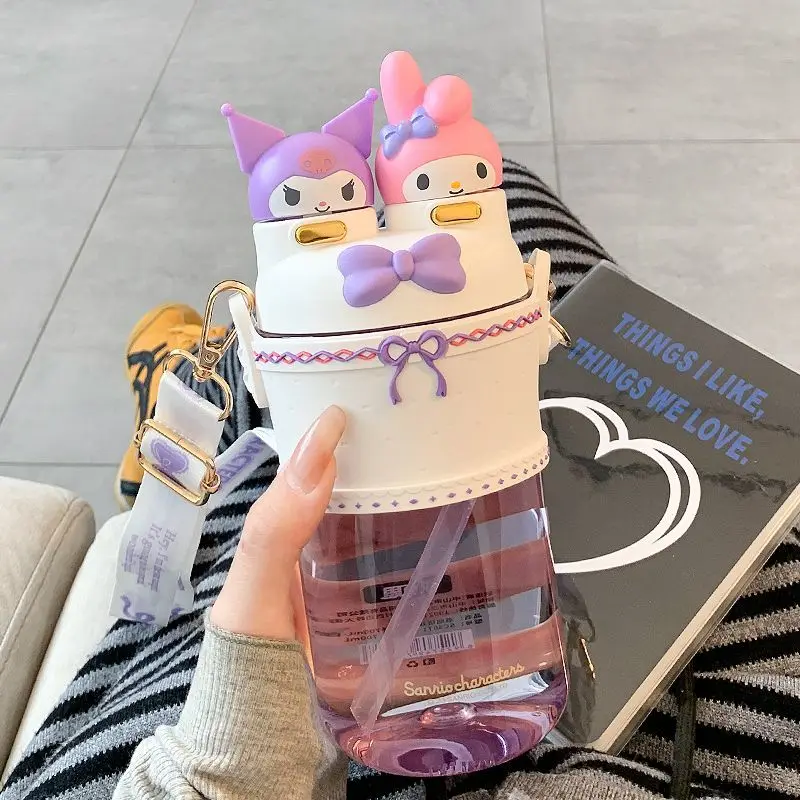 

Kawai Melody Kulomi Girls High-Pretty Double Drinking Stipe Cup Large Capacity Student Special Kettle Cup