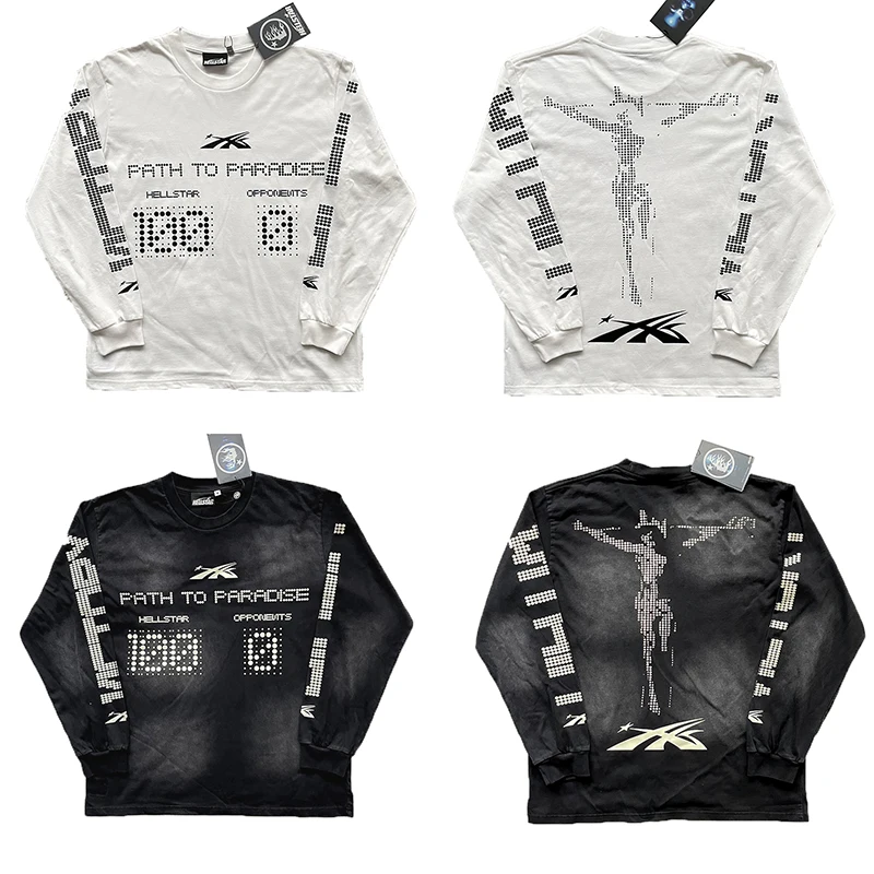 Scoreboard Long Sleeve Casual T-Shirt Unisex round Neck Standard Fit Youthful Style Spring Collection Hellstar Studios Brand