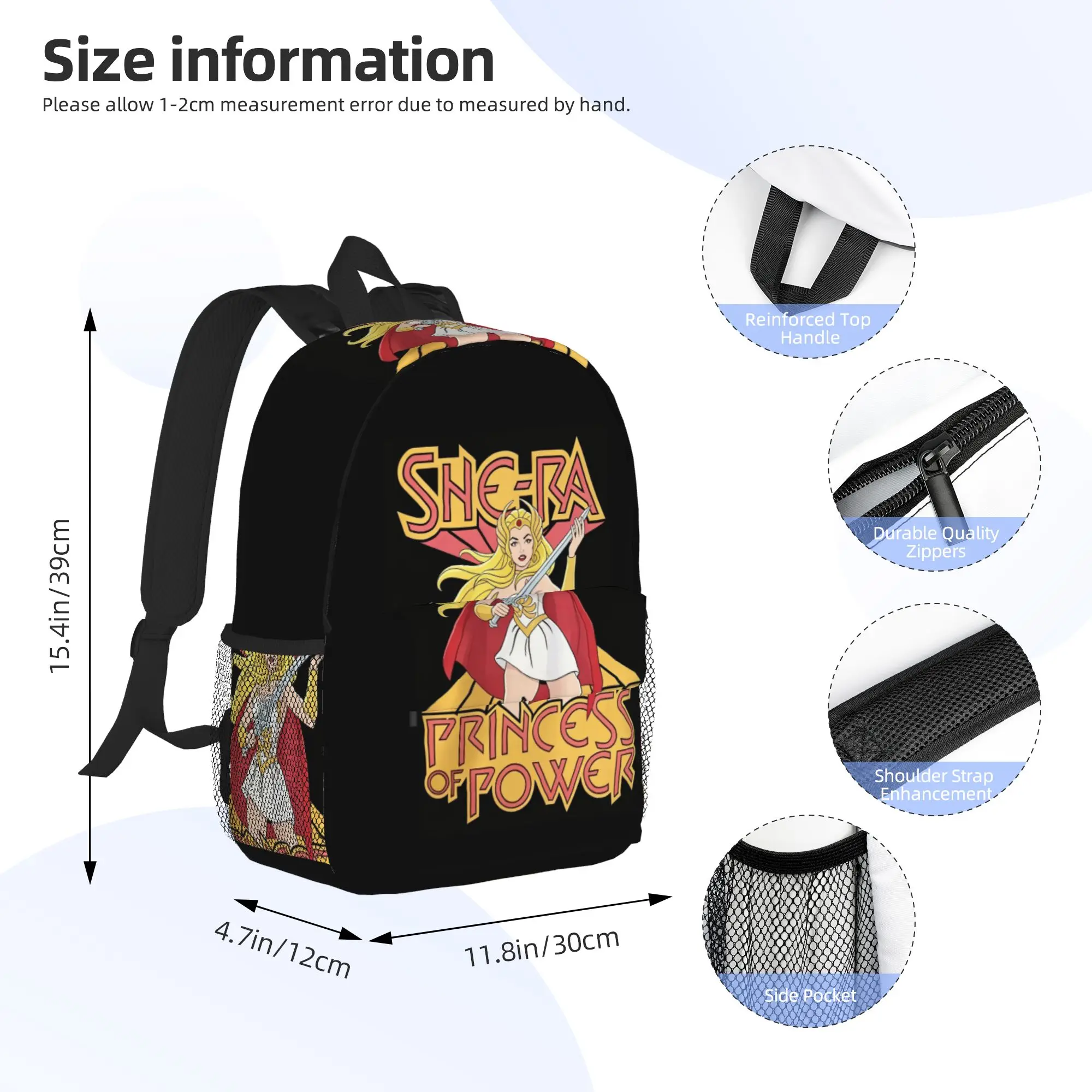 She Ra Princess of Power Cartoon Backpack Hot Sale Daypack Large Capacity Boy Girl BookBag Shoulder Bag for Men Women School Bag