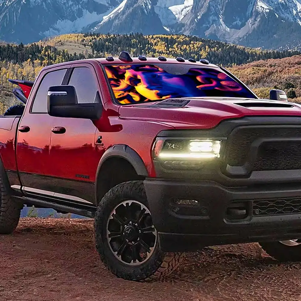 Musical-Vers-aace Gia-nni ستائر ظلة للسيارة الزجاج الأمامي المضادة للأشعة فوق البنفسجية حماية الجبهة الشمس الظل التبريد حامي