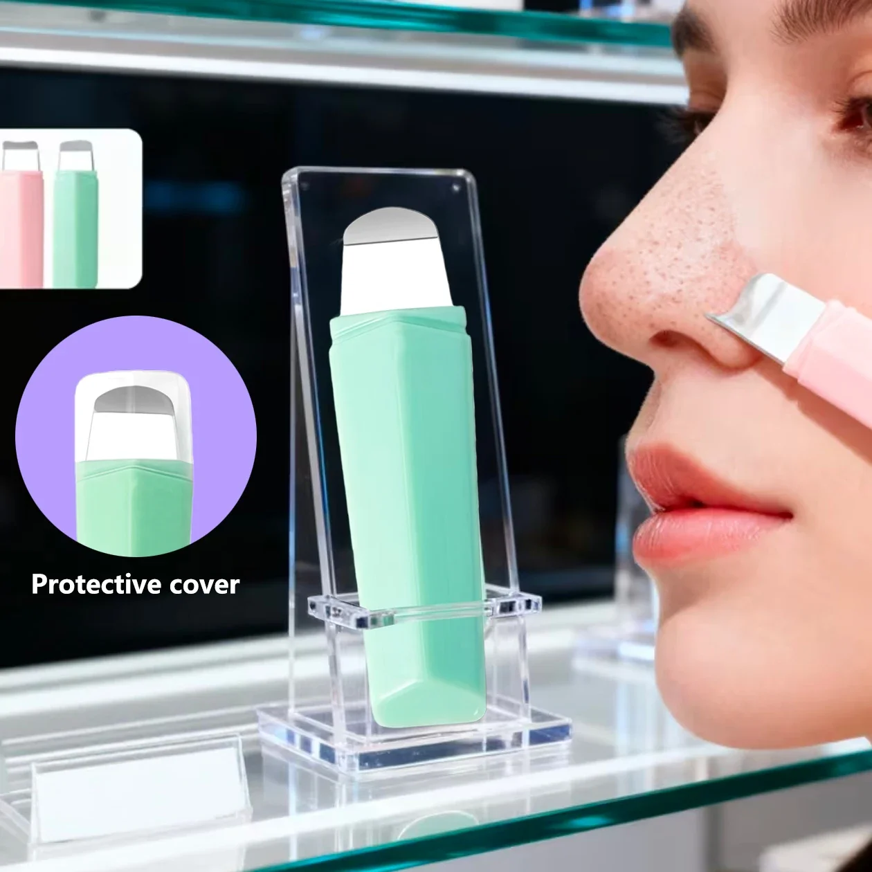 Ergonomischer Nasenflügelentferner aus Edelstahl, einseitiges Porenreinigungswerkzeug, geeignet für Mitesser-Extraktion auf dem