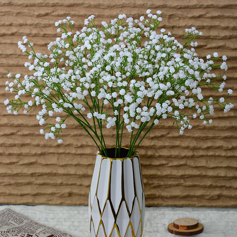 1/3 Uds. Flores artificiales de Gypsophila blancas, arreglo de decoración de ramo DIY para boda, flores falsas de plástico, decoración del hogar