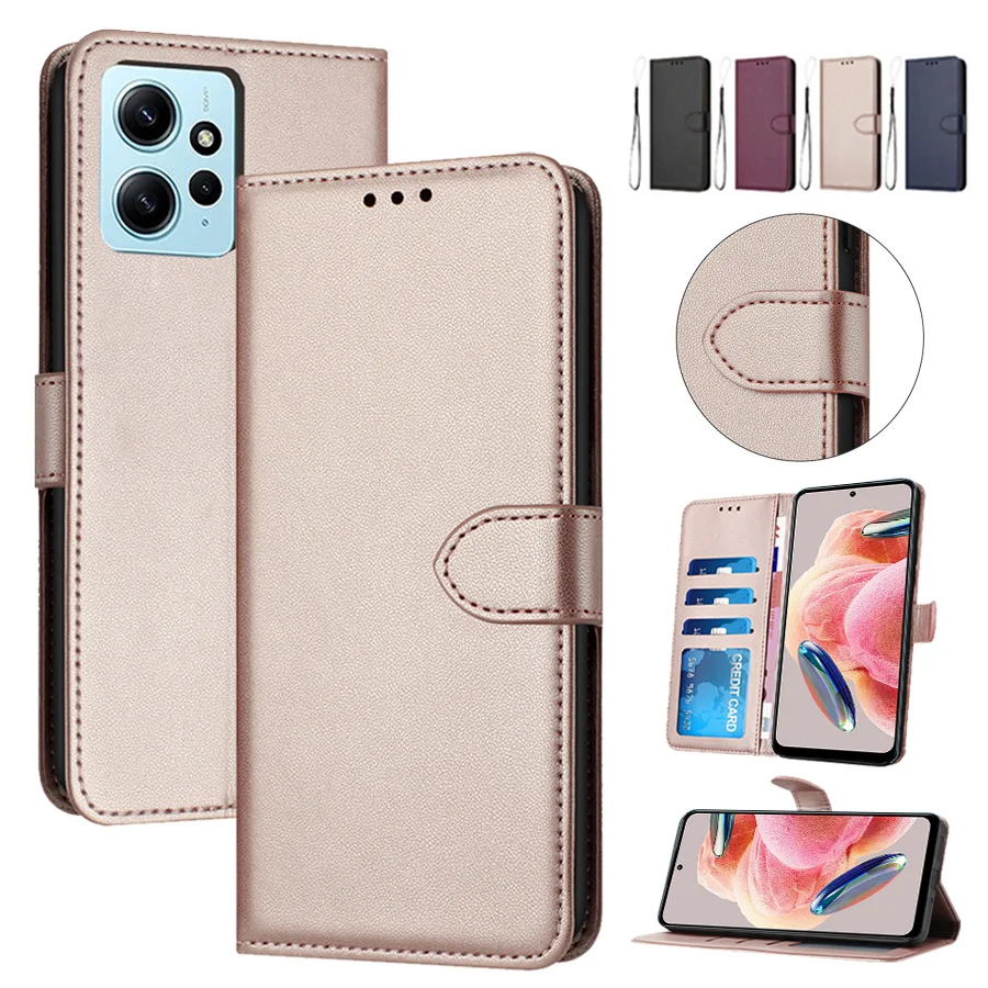 

Business Wristband Wallet Case for Redmi Note 13 Pro Note 13 Redmi Note 12 11 11S 10 9 8 Pro 8T Stand Holder Flip Case Cover