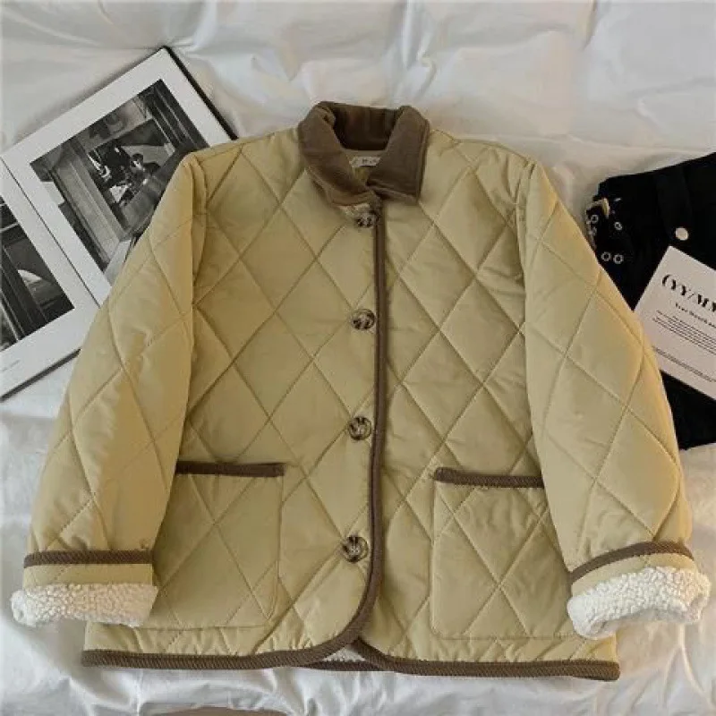 Women Winter Cotton Padded Jacket 2023 Women Warm Thicken Lapel Collar Parkas Coat Korean Loose Single Breasted Women Outwear