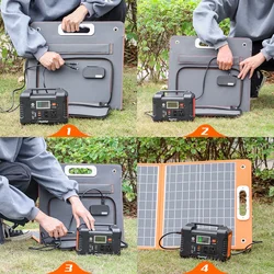 ETFE 200W Foldable Solar Panels Cell 20.5V Portable Solar Charging Panel Complete Kit for Outdoor Tourism Camping Power Station