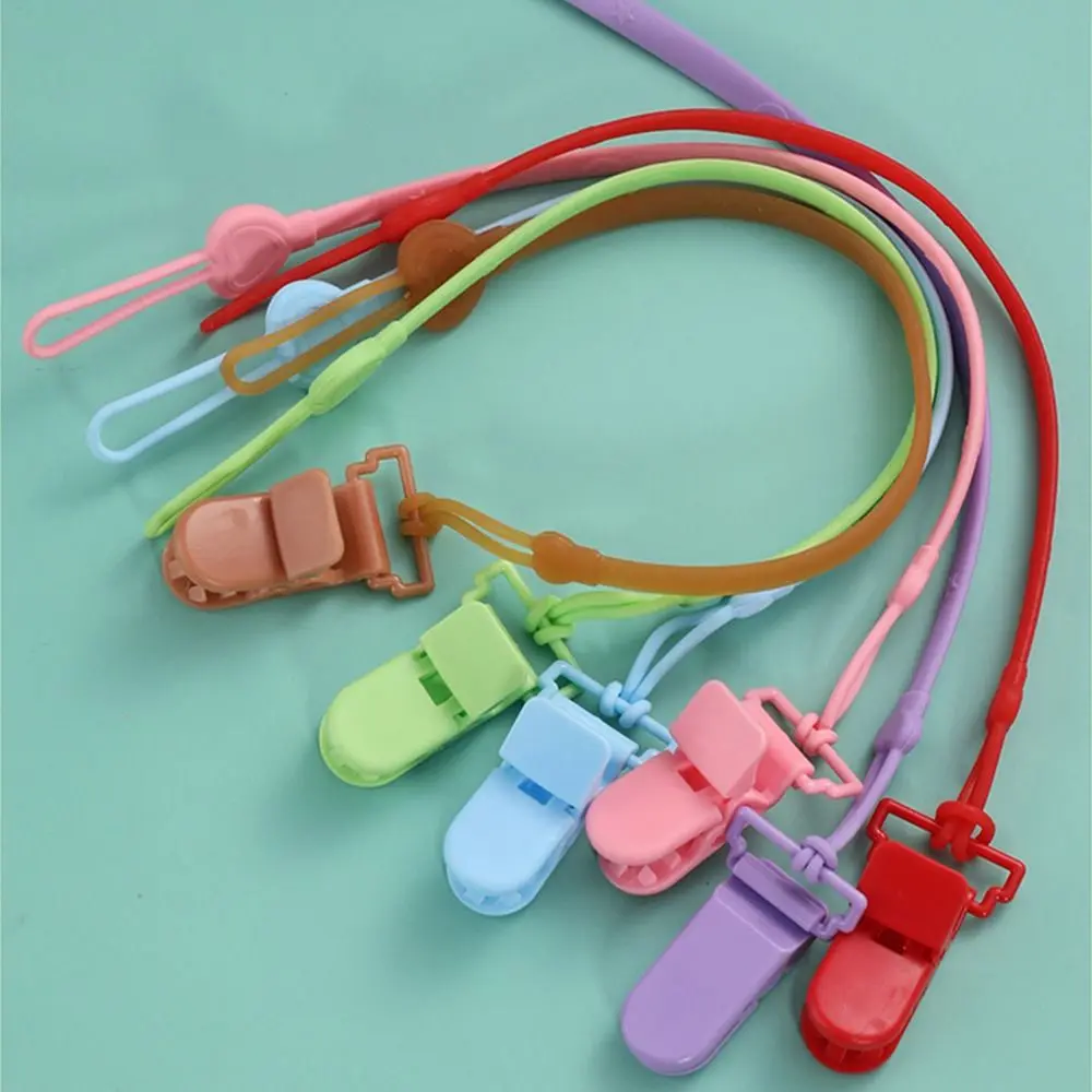 

Silicone Pacifier Holder Clip Food-grade Anti-lost Baby Pacifier Chain BPA Free Adjustable Baby Teething Toys Strap Toddler
