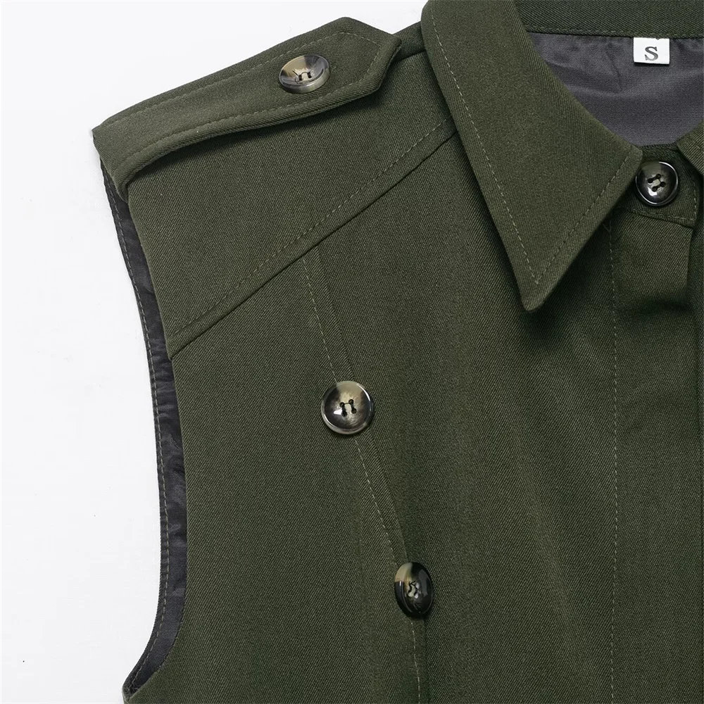 Inverno novo feminino francês fino ajuste gola flip sem punhos ombreiras em camadas decoração vestido curto