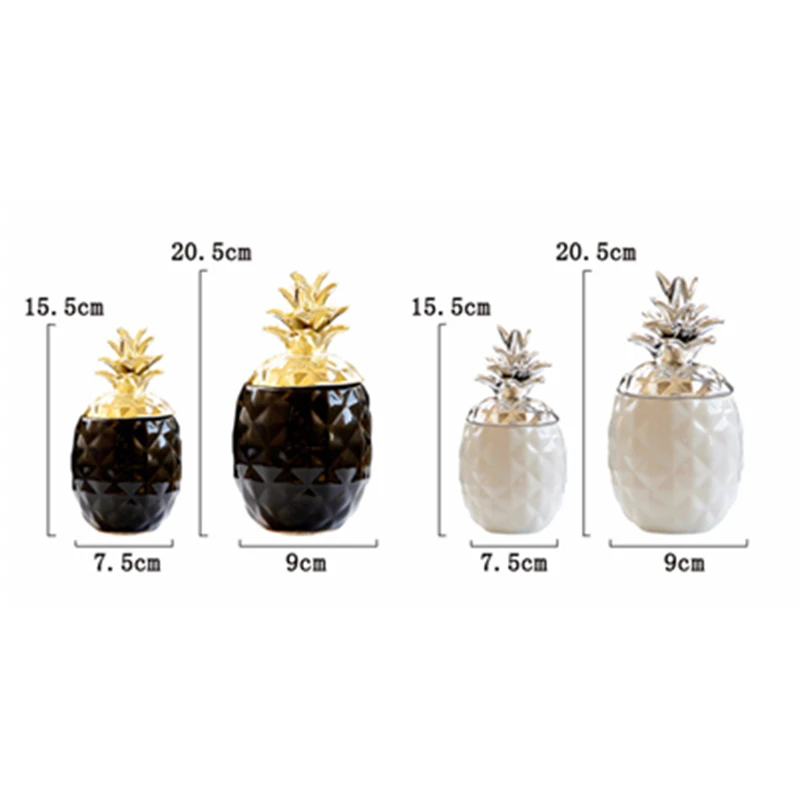 Ceramic Porcelain Pineapple Jars Candy Cans for Storage Decorative Containers Plates for Jewelry Nordic Tray Living Room Desktop