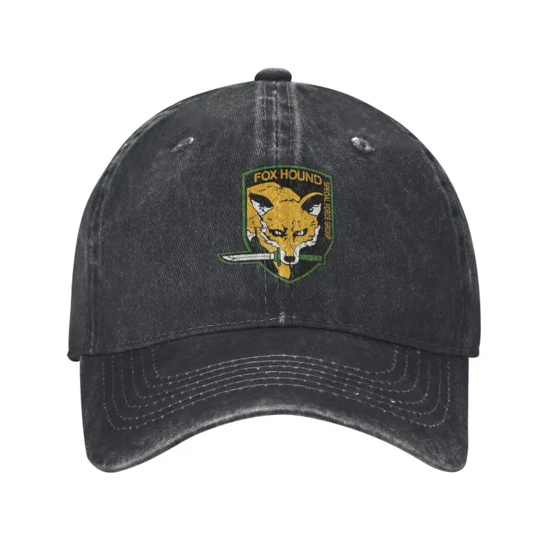 Custom Metal Gear Solid Fox Hound Baseball Cap for Men Women Adjustable Unisex Cotton Video Game Dad Hat Summer Snapback Caps