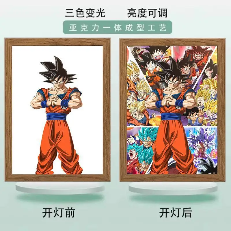 

Anime periphery Dragon Ball Goku Vegeta Lighting Painting room LED Night Light Photo Frame Decoration Painting Children Day Gift