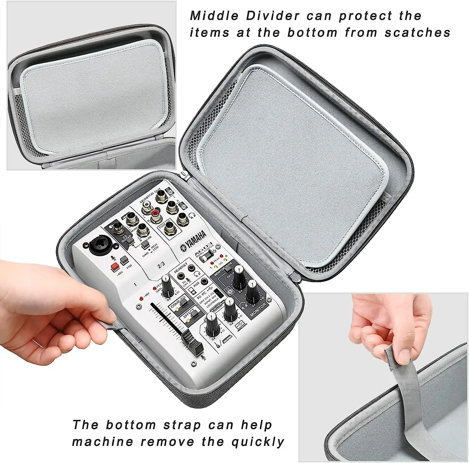 Mixer Audio Case for Yamaha MG06X /MG06/AG06 /AG06mk2 /AG03mk2 Channel Mixer, Protective Hard Shell Bag for Yamaha Channel Mixer