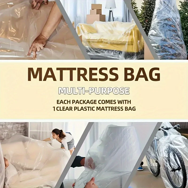 Extra Large PE Moving Storage Bags Heavy Duty Mattress Protector Dustproof Sofa Bed Cover Strong Packaging Bag 1Pack
