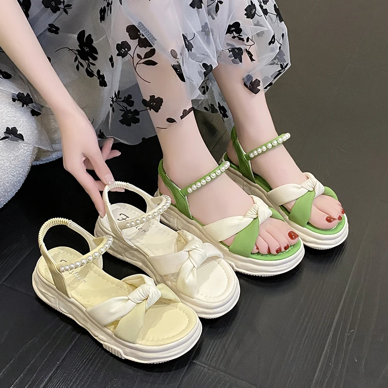

Women's Sandals Summer Solid-color Flat-top Thick-soled One-piece Stylish Multi-purpose Breathable Casual Outdoor Shoes