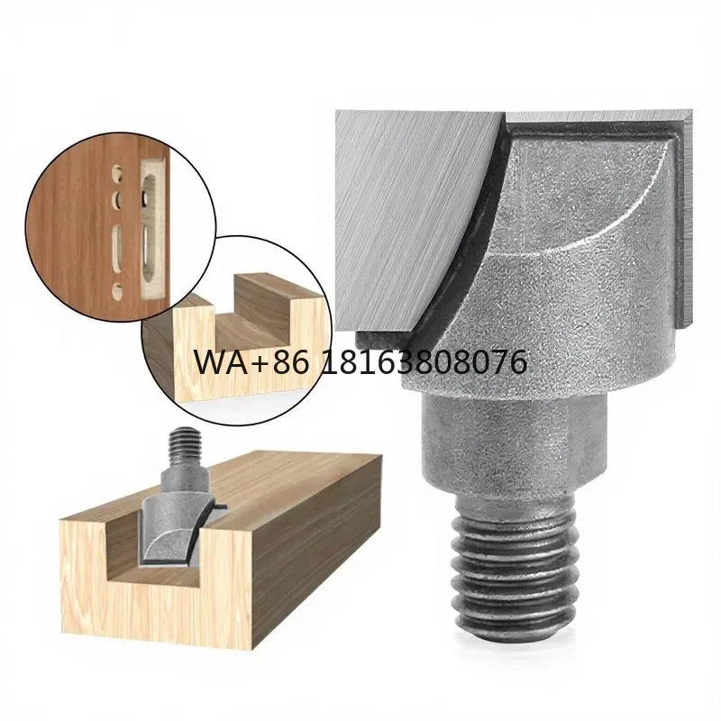 Spiral Thread Bottom Cleaning Router Bit for Wooden Door Lock Hole, Fingerprint Lock Slot Milling Cutter Woodworking Tool