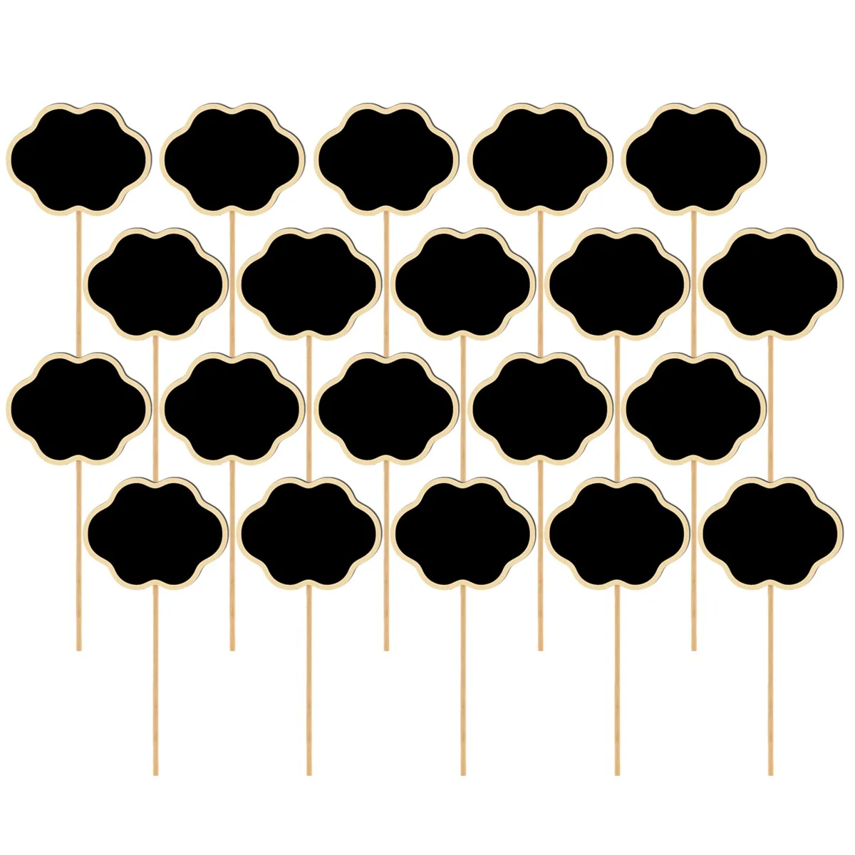 

20Pcs Mini Chalkboard Blackboard Signs Wooden Toppers Garden Flower Plant Tags Message Board Wedding Party Labels