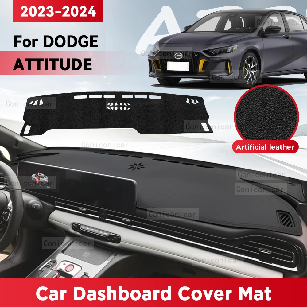 For DODGE ATTITUDE 2023 2024 Car Dashboard Cover Mat Sun Shade Pad Avoid Light Mat Instrument Carpet Protection Accessories