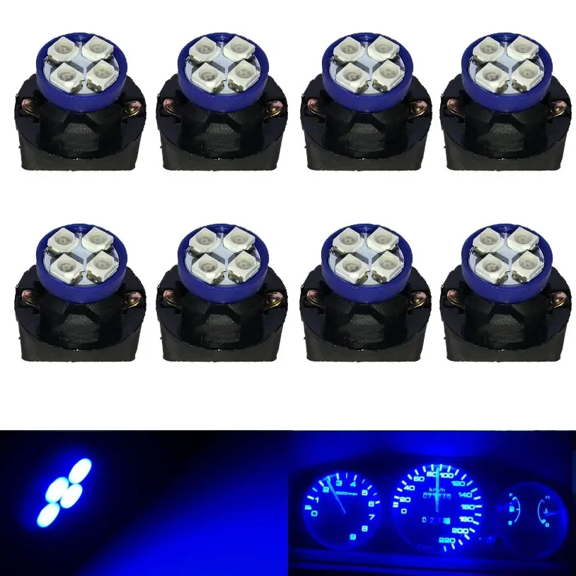 8pcs T10 4 Led 3528SMD  Bulb W5W 158 194 PC194 PC168  Twist Lock Socket Car Dash Dashboard Instrument Cluster Panel Gauge Light