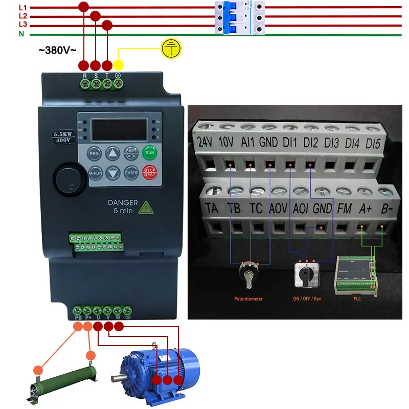 Imagem -03 - Econômico Vfd Conversor de Frequência Variável Trocador Variador para Inversor de Controle de Velocidade do Motor 380v 3.7kw 5.5kw 5hp 7.5hp